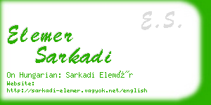 elemer sarkadi business card